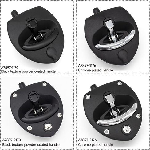 Truck Trailer Toolbox Lock T Handle Compression Boat Container Paddle Chrome Latch 1Pcs(A7897-1170 Black Handle) in Saudi Arabia