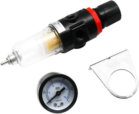 1pc AFR-2000 Pneumatic Filter Air Treatment Unit Pressure Regulator Compressor Reducing Valve Oil Water Separation AFR2000 Gauge(AFR-2000 w PC6) in Saudi Arabia