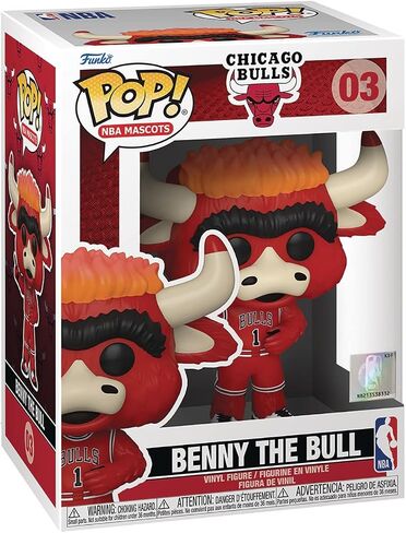 Pop NBA Mascots: Chicago - Benny the Bull Funko Pop! الشكل الفينيل (مجمل مع حالة واقي صندوق البوب ​​المتوافق) ، متعدد الألوان ، 3.75 بوصة in Saudi Arabia