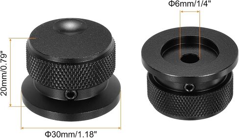 Meccanixity 1 PCS مقابض الجهد الألمنيوم ، 1/4 "(6 مم) مقابض التحكم في النغمة العالمية مع مؤشر الأخدود البيضاوي للغيتار ، 4/5" أسود (30 × 20 ملم) in Saudi Arabia