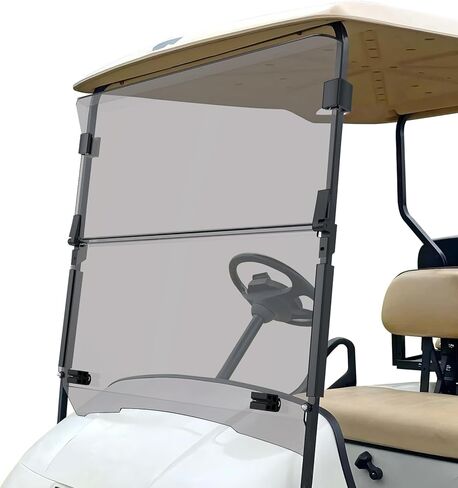 طقم جولف عربة الجولف ، طي لأسفل ومضادة للزجاج الأمامي لعام 1995-2013 EZGO TXT/DCS/PDS ، 40.6 "W × 33" H ، Tinted/Clear in Kuwait