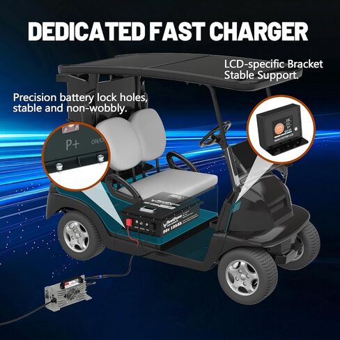 36V 135AH GOLF CART LITHIUM LIFEPO4 بطارية مع شاحن و 200A BMS من الدرجة A DEERTERY BATTERABLE ، 10000+ دورة ، مثالية لعربة الجولف ، وتطبيقات الشبكة (36V 135AH-GC) in Kuwait