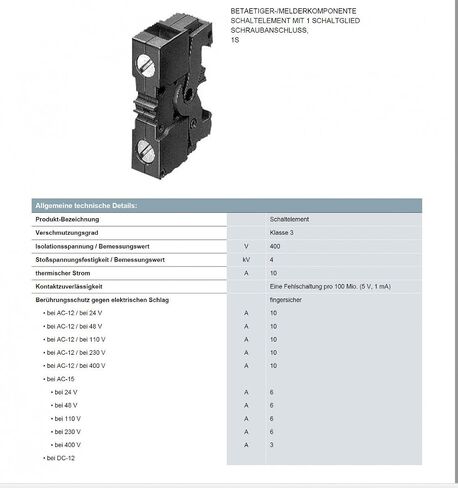 Siemens 3SB3400-0B Contact Block 3SB3400-OB in Saudi Arabia