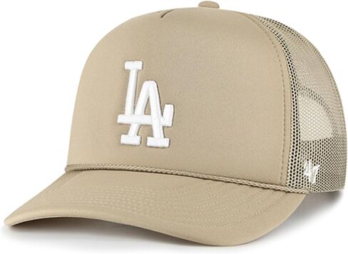 47 Brand MLB Unisex Khaki Primary Logo Foam Trucker Adjustable Mesh Snapback Hat Adult One Size Fits All in Saudi Arabia
