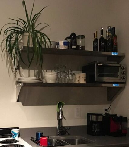 AmGood 14" Width x 30" Length | Stainless Steel Wall Shelf | Square Edge | Metal Shelving | Heavy Duty | Commercial Grade | Wall Mount | NSF Certified in Kuwait