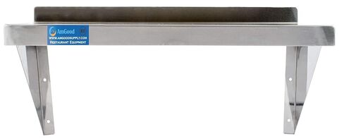 AmGood 14" Width x 30" Length | Stainless Steel Wall Shelf | Square Edge | Metal Shelving | Heavy Duty | Commercial Grade | Wall Mount | NSF Certified in Kuwait