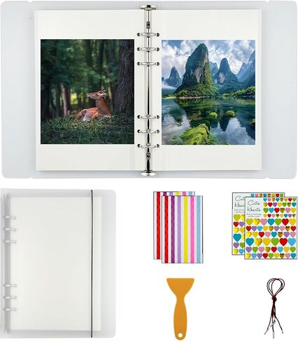 6 ألبوم رنين الموثق مع 15 صفحات ذاتية الألبوم الألبوم 3x5 20 جيوب ، PP Memory Bookdiy ، ألبوم الصور صفحات لاصقة ، ملائمة 2x3 4x6 5x7 صور أو بطاقات الوصفة (A5) in Saudi Arabia