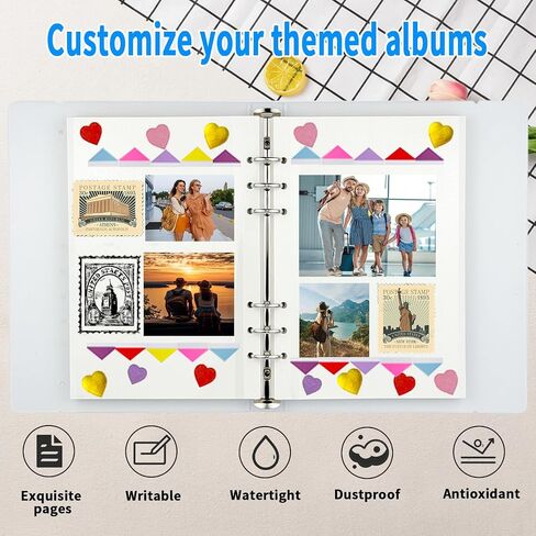 6 ألبوم رنين الموثق مع 15 صفحات ذاتية الألبوم الألبوم 3x5 20 جيوب ، PP Memory Bookdiy ، ألبوم الصور صفحات لاصقة ، ملائمة 2x3 4x6 5x7 صور أو بطاقات الوصفة (A5) in Saudi Arabia