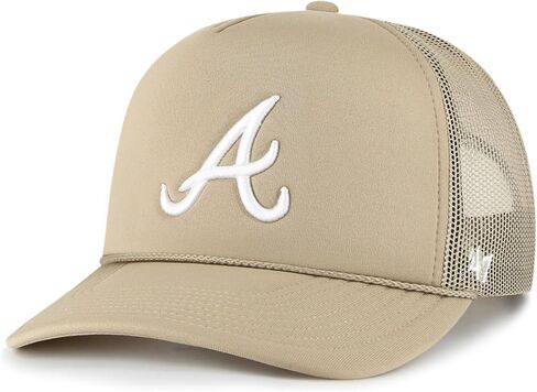 47 Brand MLB Unisex Khaki Primary Logo Foam Trucker Adjustable Mesh Snapback Hat Adult One Size Fits All in Saudi Arabia