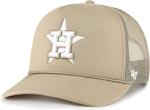 47 Brand MLB Unisex Khaki Primary Logo Foam Trucker Adjustable Mesh Snapback Hat Adult One Size Fits All in Saudi Arabia