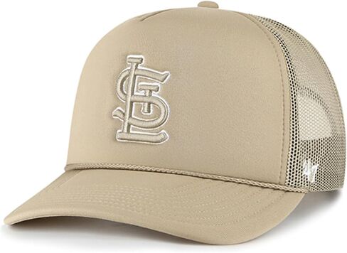 47 Brand MLB Unisex Khaki Primary Logo Foam Trucker Adjustable Mesh Snapback Hat Adult One Size Fits All in Saudi Arabia