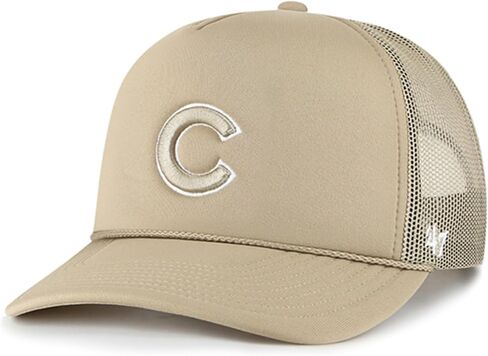 47 Brand MLB Unisex Khaki Primary Logo Foam Trucker Adjustable Mesh Snapback Hat Adult One Size Fits All in Saudi Arabia