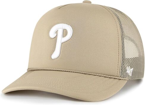 47 Brand MLB Unisex Khaki Primary Logo Foam Trucker Adjustable Mesh Snapback Hat Adult One Size Fits All in Saudi Arabia