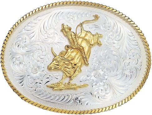 Montana Silversmiths Usisex Ranch Rope Bull Rider Buckle Silver Silver in Saudi Arabia
