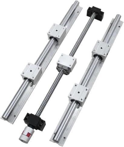 Double nut Ball Screw Control Machine 2pcs SBR12UU Linear Rail+Ball Nut+BKBF12 End Support+Coupling+DSG16H+SFU1610 Ball Screw Length 200mm-1000mm for XYZ(450mm) in Saudi Arabia