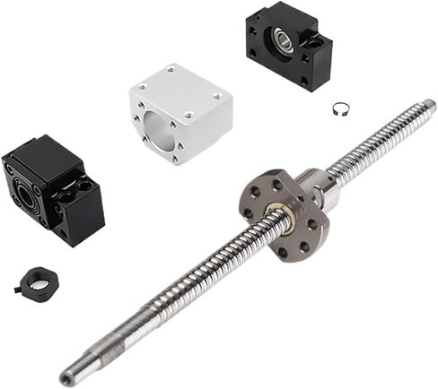 Metal Ball Screw nut SFU1204 Ball Screw Length 100mm-550mm Nut Nut Seat Plus BK10BF10 Support Seat Ball Screw Set(100mm) in Saudi Arabia