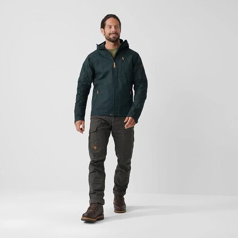 Fjällräven Sten Jacket Coats for Men - Wind and Water Resistant, Fixed Hood Designed to Fit, and Adjustable Tabs at Cuffs Indigo Blue LG One Size in Saudi Arabia