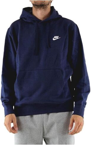 Nike Men's Sportswear Club Pullover Hoodie, Charcoal Heather/Charcoal Heather/White, Small in Saudi Arabia