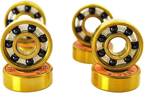 8pcs 608 2RS Hybrid Black Ceramic Ball Bearing 8 * 22 * 7mm Silicon Nitride Roller Skate Skateboard Wheel Golden Bearings in Saudi Arabia