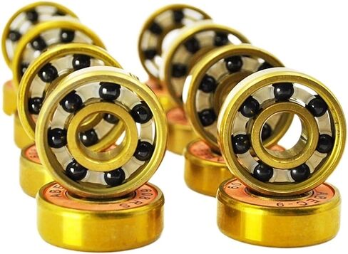 16pcs 608 2RS Hybrid Black Ceramic Ball Bearing 8 * 22 * 7mm Silicon Nitride Roller Skate Skateboard Wheel Golden in Saudi Arabia