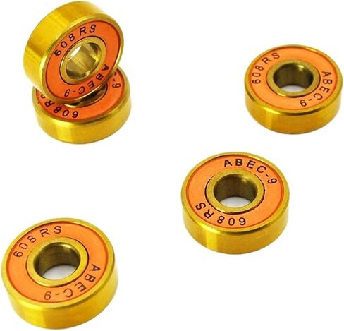 16pcs 608 2RS Hybrid Black Ceramic Ball Bearing 8 * 22 * 7mm Silicon Nitride Roller Skate Skateboard Wheel Golden in Saudi Arabia