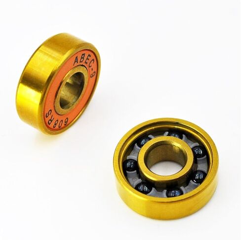 16pcs 608 2RS Hybrid Black Ceramic Ball Bearing 8 * 22 * 7mm Silicon Nitride Roller Skate Skateboard Wheel Golden in Saudi Arabia