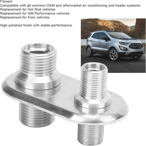 Kimiss AC Bulkhead Fitting ، سيارة 2 - مكيفات الهواء المكيف الحاجز الموصل العالمي تعديل AC Bulkhead للكمال الساخن ، مركبات الأداء (الفضة) in Saudi Arabia