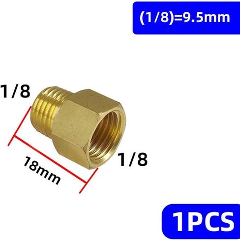 1PCS BRASS 1/8 "1/4" 3/8 "1/2" M14 M20 Male to Female Threading hexagonal hexagonal تقليل أنابيب غاز محول محول (1) in Saudi Arabia