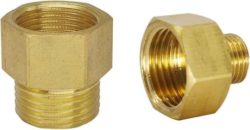 1PCS BRASS 1/8 "1/4" 3/8 "1/2" M14 M20 Male to Female Threading hexagonal hexagonal تقليل أنابيب غاز محول محول (1) in Saudi Arabia