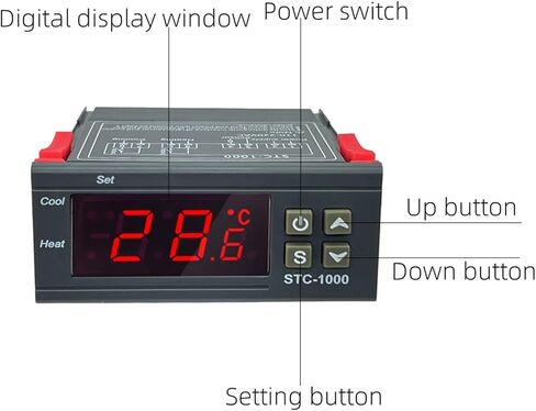 STC-1000 LED Digital Thermostat for Incubator Temperature Controller Thermoregulator Relay Heating Cooling 12V 24V 220V(DC 12V) in Saudi Arabia