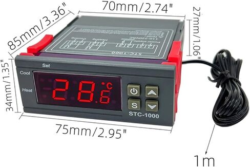 STC-1000 LED Digital Thermostat for Incubator Temperature Controller Thermoregulator Relay Heating Cooling 12V 24V 220V(DC 12V) in Saudi Arabia
