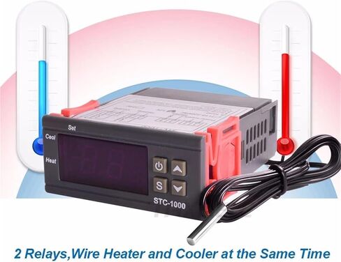 وحدة تحكم درجة الحرارة الرقمية STC-1000 220V 12V تحكم ترموستات ترحيل لبرودة حاضنة التدفئة الحرارية (STC-3000 110-220 VAC) in Saudi Arabia