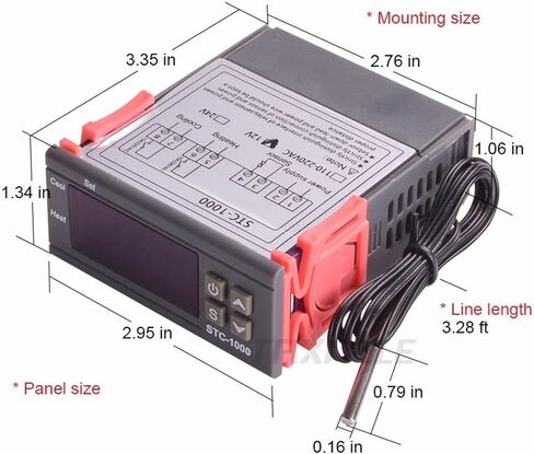 وحدة تحكم درجة الحرارة الرقمية STC-1000 220V 12V تحكم ترموستات ترحيل لبرودة حاضنة التدفئة الحرارية (STC-3000 110-220 VAC) in Saudi Arabia