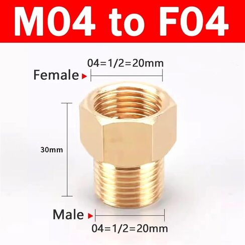10pcs Male to Female Thread Hex Bushing Brass Pipe Connectors Brass Coupler Adapter Threaded Fitting 1/8" 1/4" 3/8" 1/2"(M01-F01) in Saudi Arabia