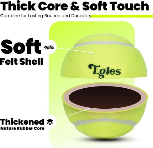 Egles 12/20/60 Packs Tennis Balls for Training and Dogs, High Elasticity Practice Tennis Ball with Mesh Bag for Transport and Beginner Exercise, Durable Pet Playing Tennis Ball Set in Saudi Arabia