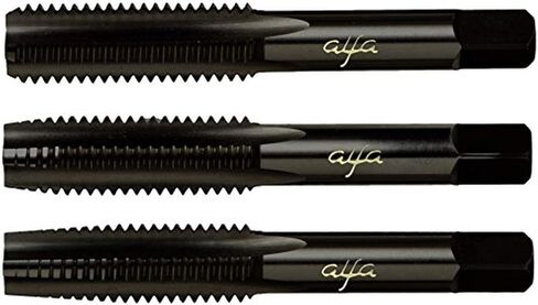 Alfa Tools HTS80034 3/8-16 Hss Black Oxide Alfa Hand Tap Set Made In USA, in Saudi Arabia