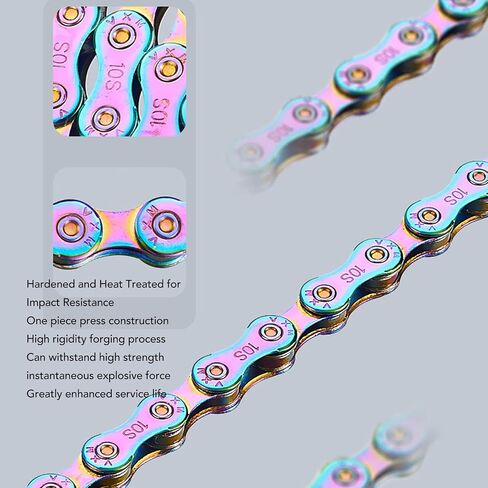 6/7/8 Colorful Carbon Steel Bike Chain, Rust Proof Sensitive Colorful Electroplating 6 7 8 Speed Chain for Road Mountain Bikes in Saudi Arabia