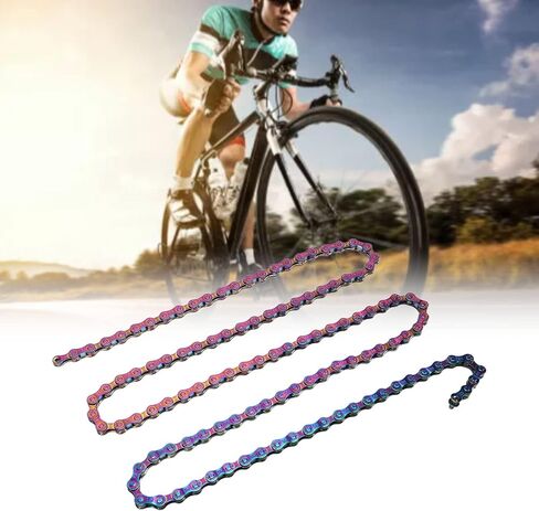 6/7/8 Colorful Carbon Steel Bike Chain, Rust Proof Sensitive Colorful Electroplating 6 7 8 Speed Chain for Road Mountain Bikes in Saudi Arabia