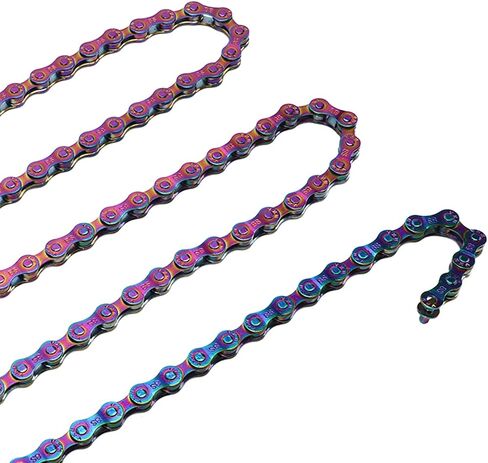 6/7/8 Colorful Carbon Steel Bike Chain, Rust Proof Sensitive Colorful Electroplating 6 7 8 Speed Chain for Road Mountain Bikes in Saudi Arabia