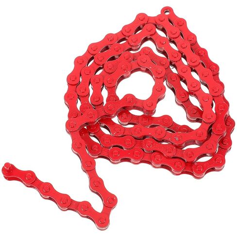 Totority Single-Speed Bicycle Chain Red Bicycle Chain for Single Speed Bikes 94 Link Steel Accessory for Smooth Riding Stylish Colorful Accessory in Saudi Arabia