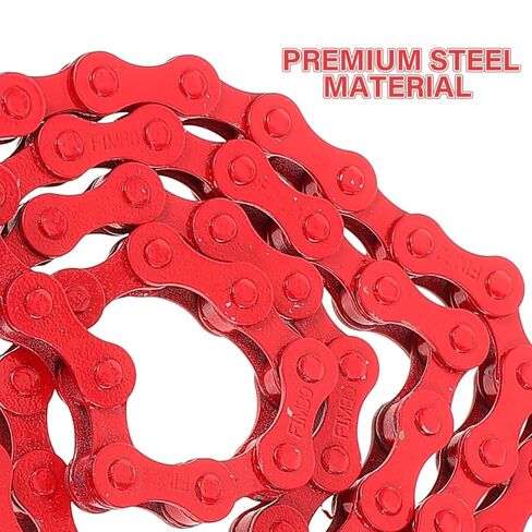 Totority Single-Speed Bicycle Chain Red Bicycle Chain for Single Speed Bikes 94 Link Steel Accessory for Smooth Riding Stylish Colorful Accessory in Saudi Arabia