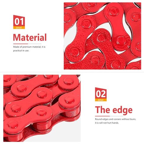 Totority Single-Speed Bicycle Chain Red Bicycle Chain for Single Speed Bikes 94 Link Steel Accessory for Smooth Riding Stylish Colorful Accessory in Saudi Arabia