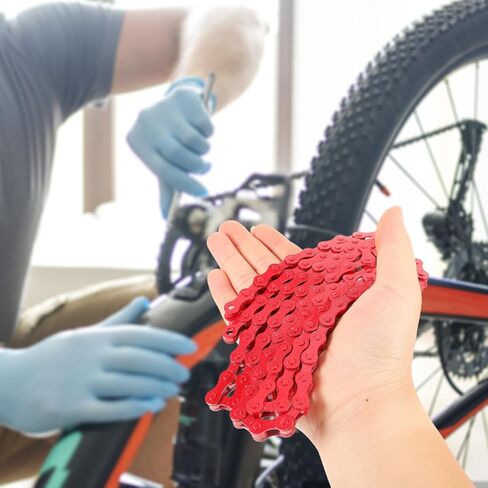 Totority Single-Speed Bicycle Chain Red Bicycle Chain for Single Speed Bikes 94 Link Steel Accessory for Smooth Riding Stylish Colorful Accessory in Saudi Arabia