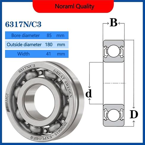 1Pcs Bearing 6317-2ZN 6317NR 6317-2RSNR Deep Groove Ball Bearing(6317N-2ZP5C3) in Saudi Arabia