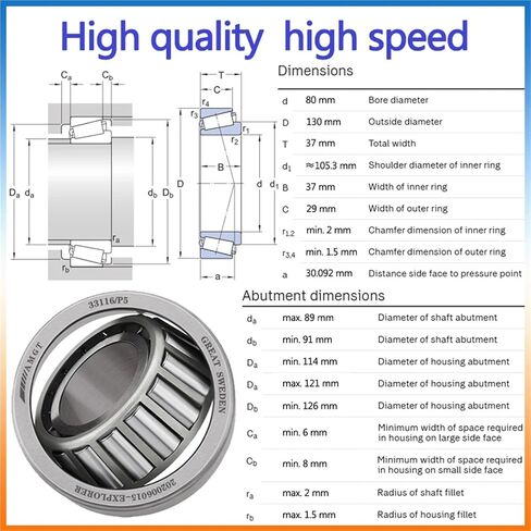 1Pcs Bearing 32020X 33116 32310 31312 30312 Tapering Bearing(32020XP5) in Kuwait