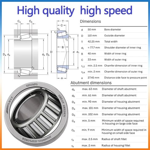 1Pcs Bearing 32020X 33116 32310 31312 30312 Tapering Bearing(32020XP5) in Kuwait