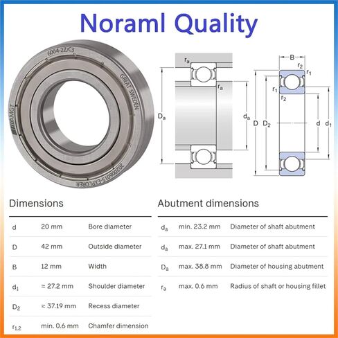1Pcs Bearing 6004 6004-2RS 6004-2Z 6004-2ZN 6004NR 6004-2RSNR Deep Groove Ball Bearing(6004NP5C3) in Saudi Arabia
