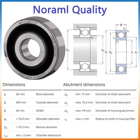 1PCS Bearing 6013 6013-2RS 6013-2Z 6013-2ZN 6013NR 6013-2RSNR Deep Groove Ball Bearing(6013C3) in Saudi Arabia