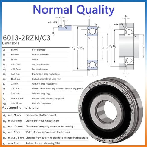 1PCS Bearing 6013 6013-2RS 6013-2Z 6013-2ZN 6013NR 6013-2RSNR Deep Groove Ball Bearing(6013C3) in Saudi Arabia
