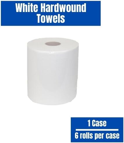 Commercial Hardwound Paper Towel Rolls, White 6 Pack, 8 Inch x 800 Feet, 1-Ply, 2 Inch Core, Fits Universal Dispenser in Saudi Arabia
